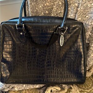 Mobile edge Faux black croc workbag
